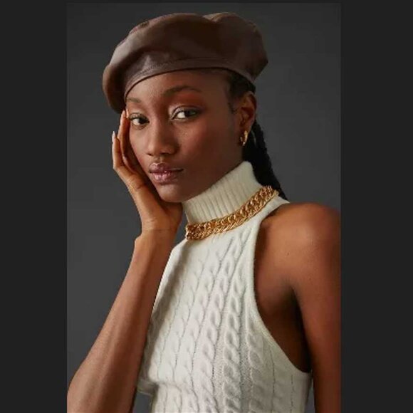 New women's Eugenia Kim Carter Beret (from Anthropologie) in Chocolate brown - Picture 1 of 7